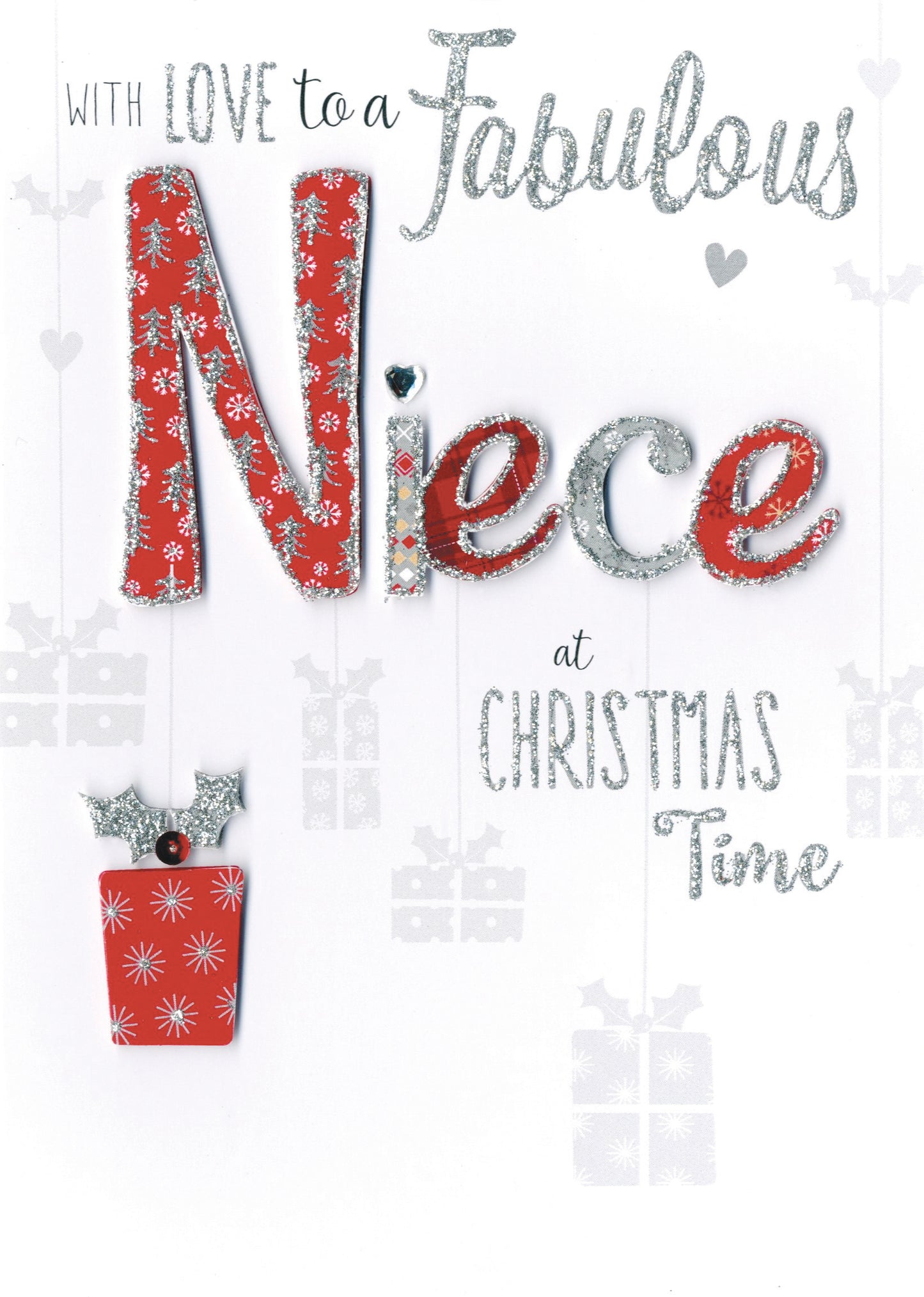 Fabulous Niece Embellished Hand-Finished Christmas Card