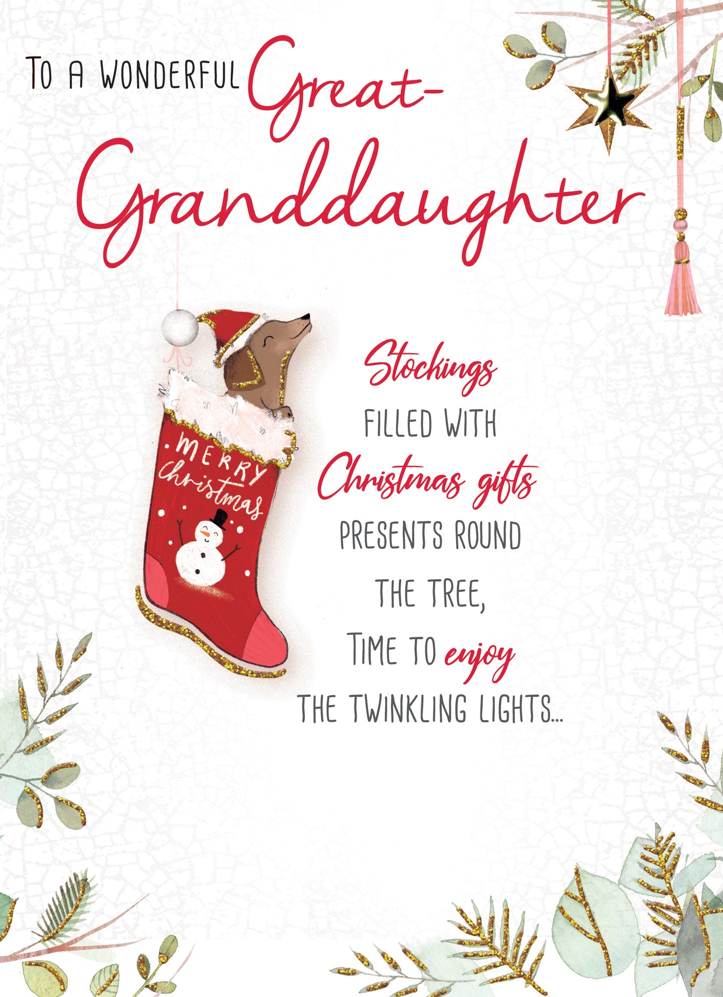 Great-Granddaughter Embellished Christmas Card