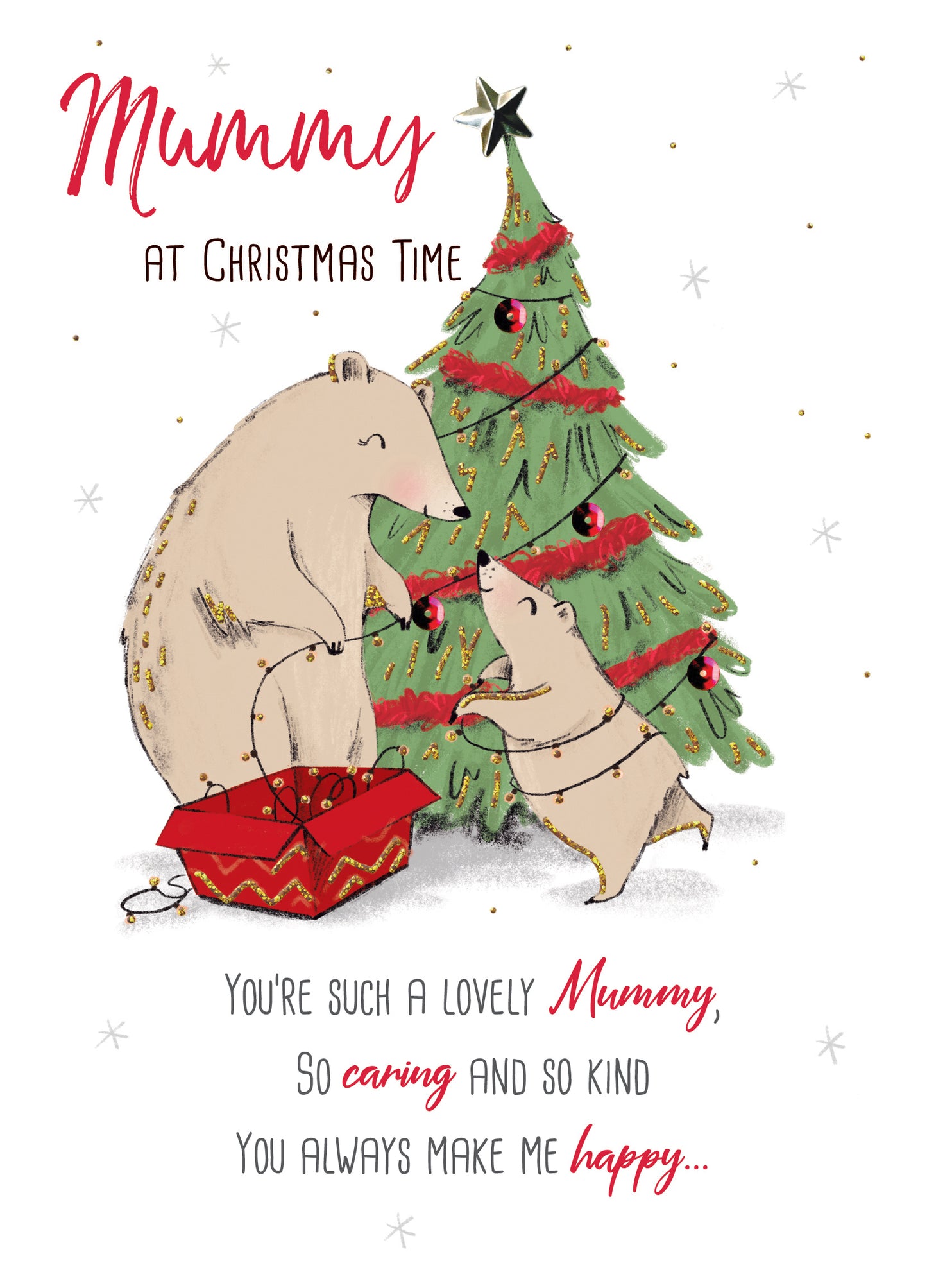 A Lovely Mummy Embellished Christmas Card