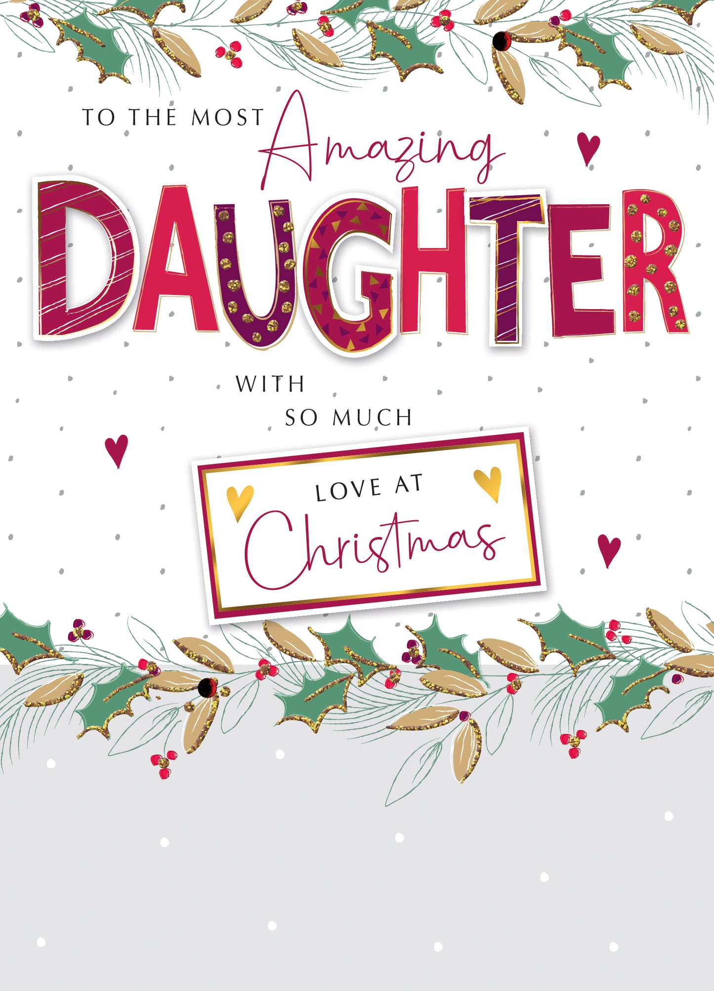 Most Amazing Daughter Embellished Christmas Card