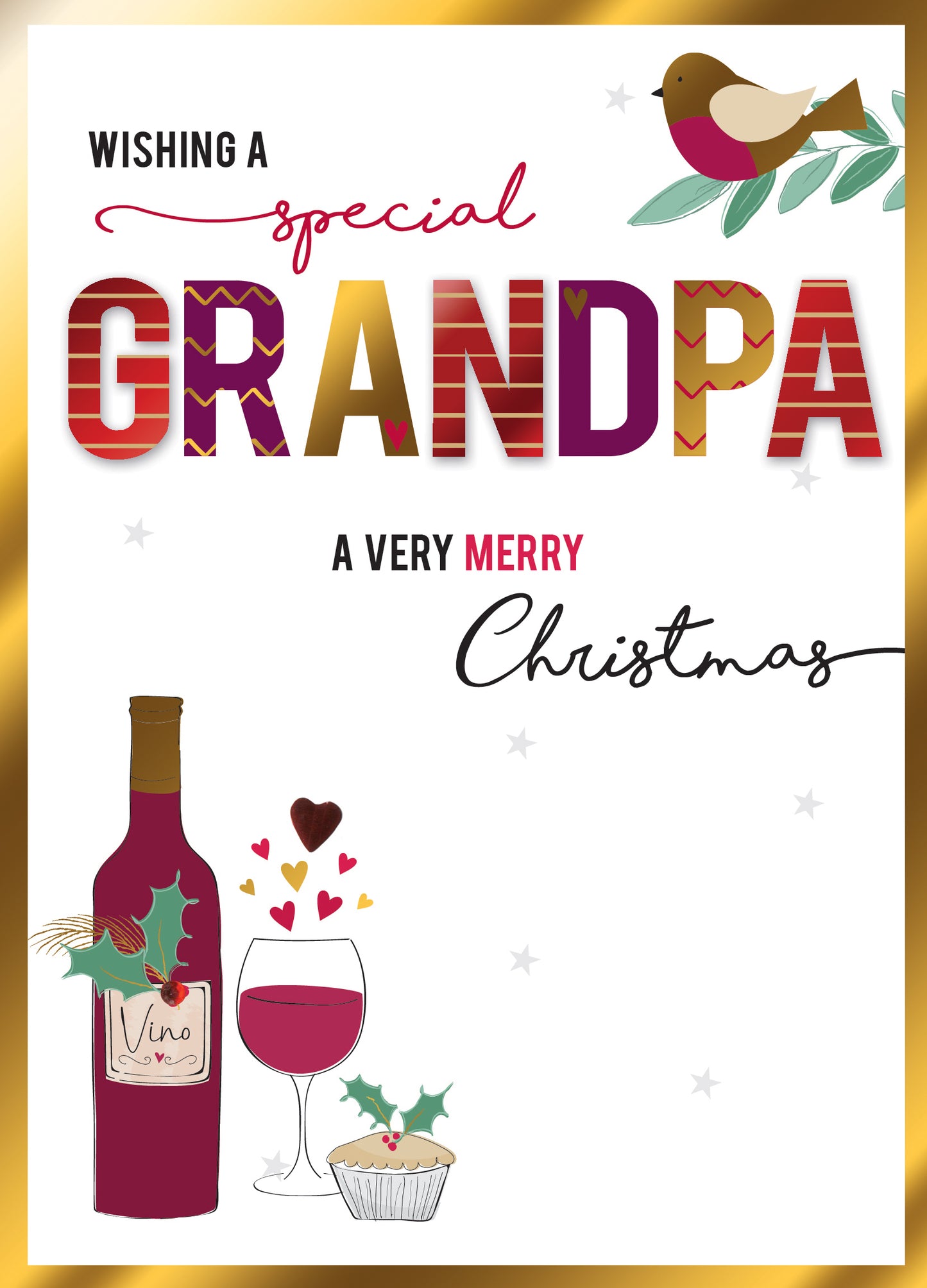 Special Grandpa Embellished Christmas Card