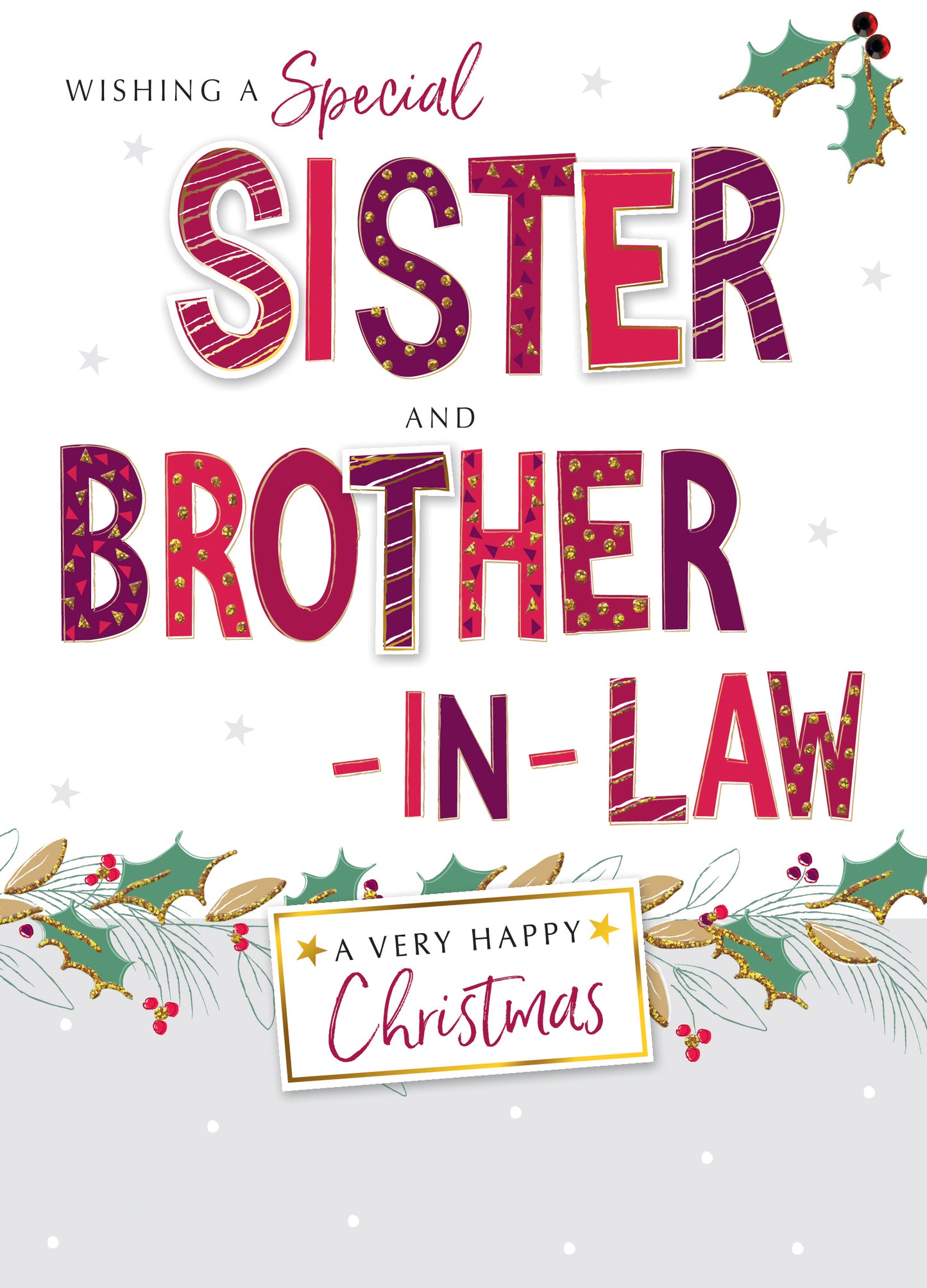 Sister & Brother-In-Law Embellished Christmas Card