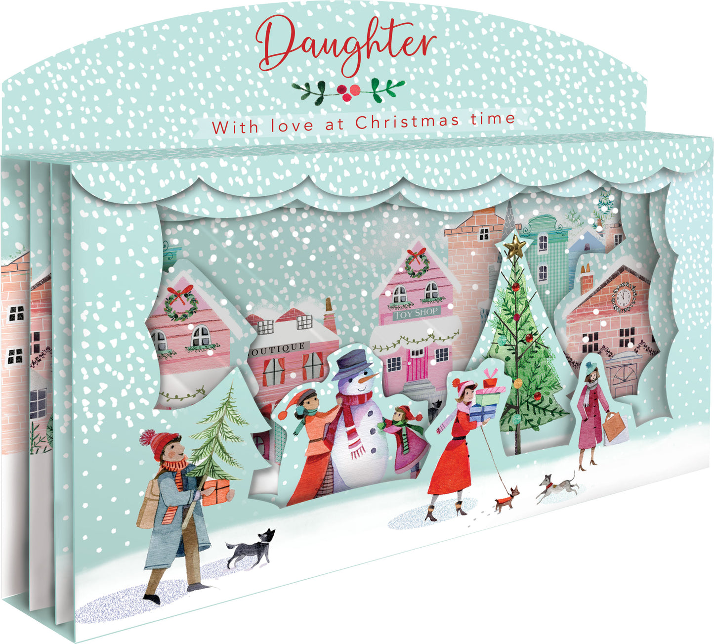 Wonderful Daughter Spectacular 3D Street Scene Christmas Card