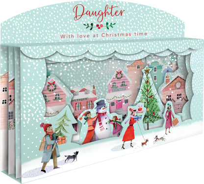 Wonderful Daughter Spectacular 3D Street Scene Christmas Card