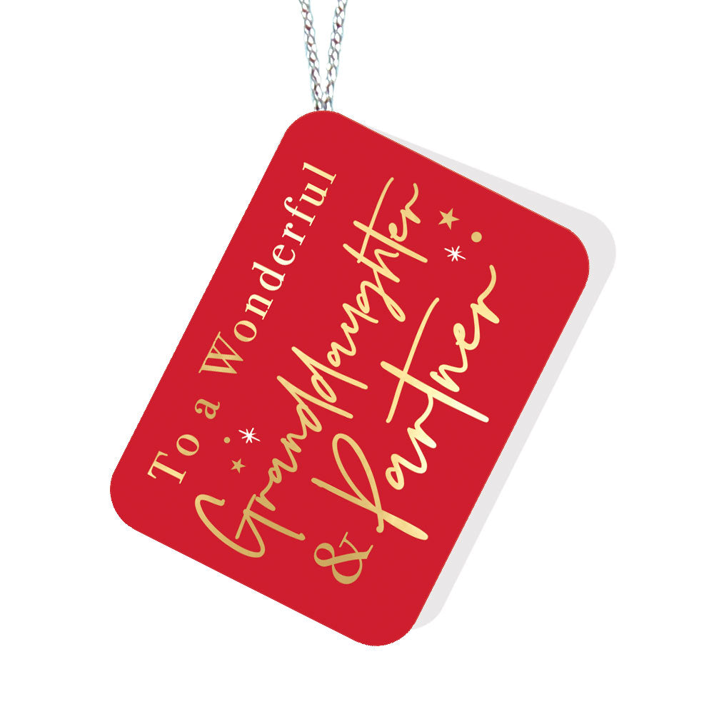 Grandaughter & Partner Christmas Card 3D Xmas Tree Pop Up Christmas Card