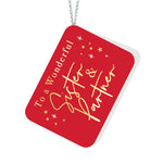 To a Wonderful Sister & Partner Red Tag
