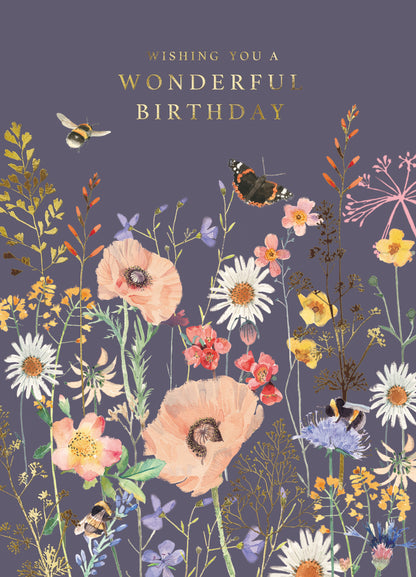 Wild Meadow Flowers Wonderful Birthday Greeting Card