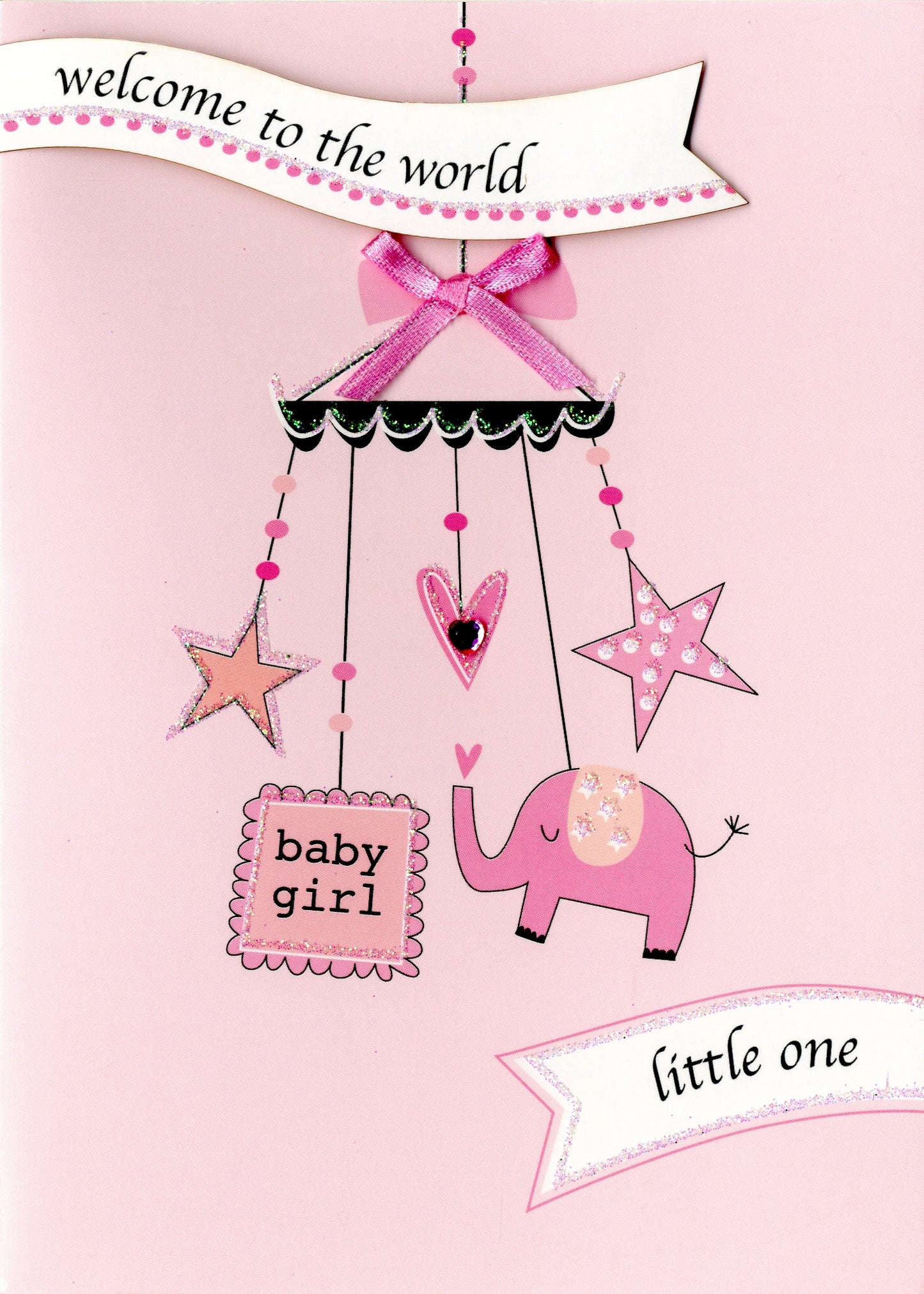 Welcome Baby Girl New Baby Greeting Card