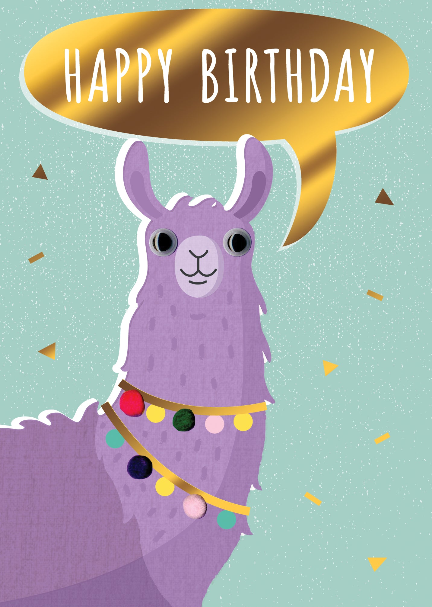 Googly Eyes Llama Birthday Greeting Card