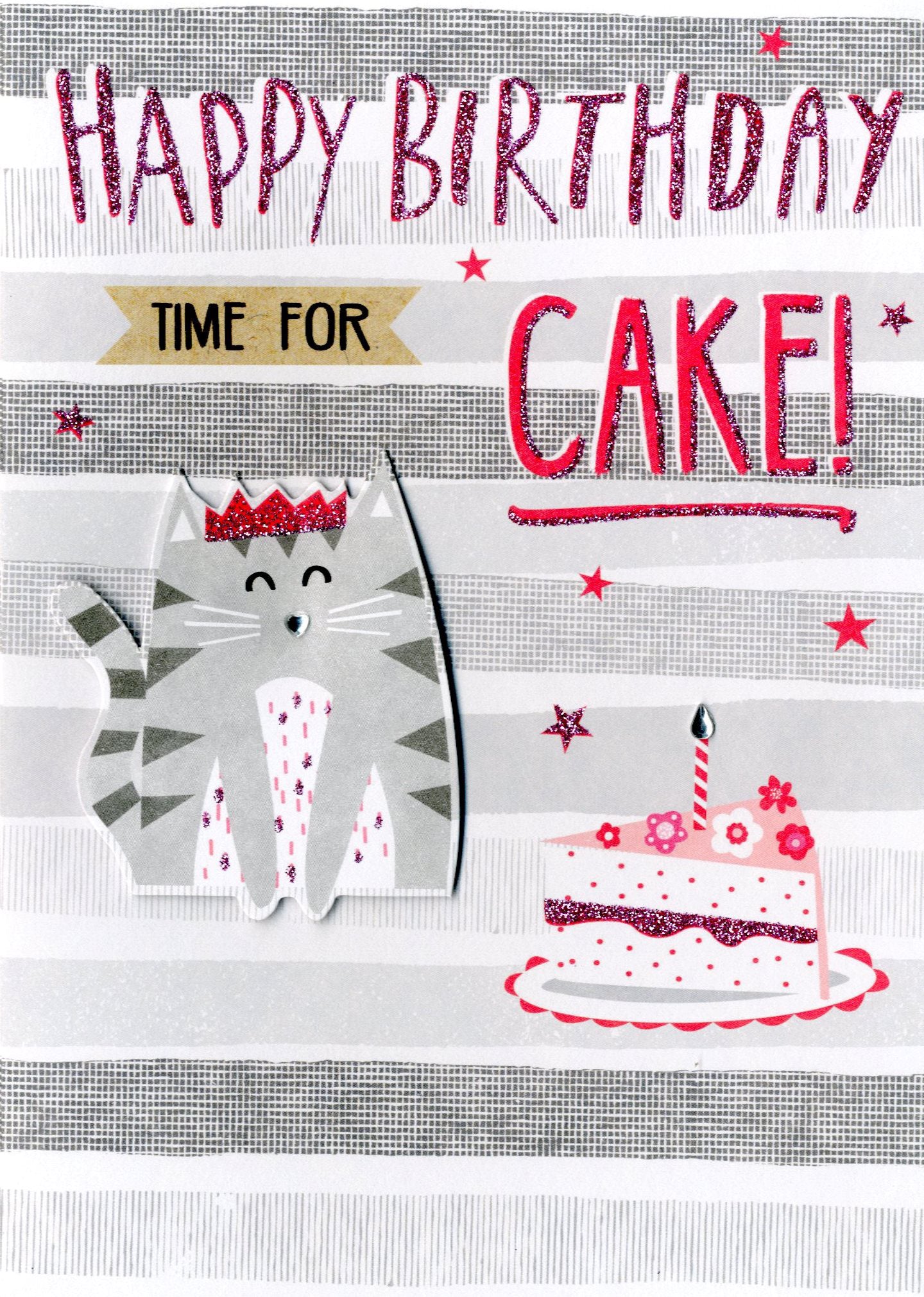 Time For Cake Happy Birthday Greeting Card