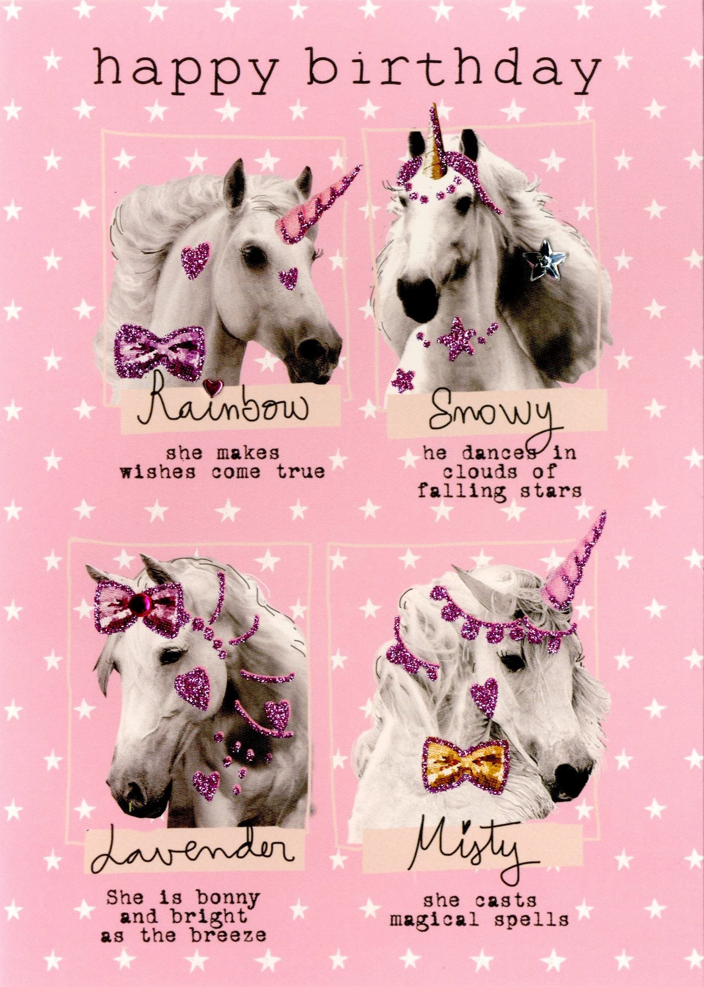 Birthday Unicorns Happy Birthday Greeting Card