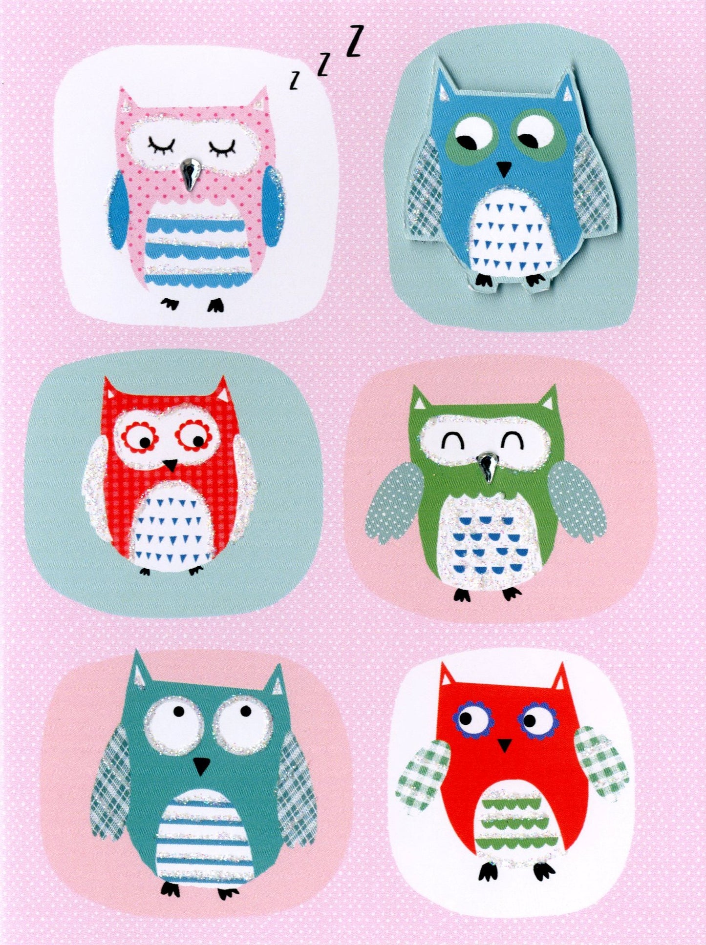 Colourful Owls Any Occasion Greeting Card