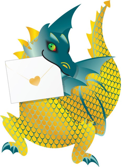 Amber Dragon 3D Special Delivery Animal Greeting Card