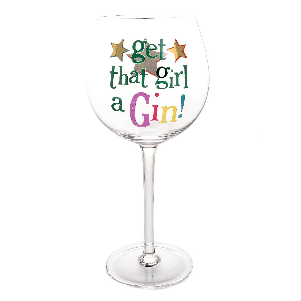 The Bright Side Get That Girl A Gin Decorated Gin Glass In Gift Box