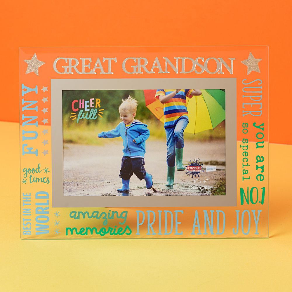 Great Grandson Photo Frame Freestanding Cheerfull Glass 6