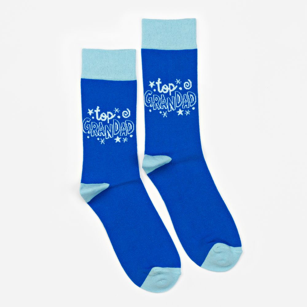 Cheerfull Socks Blue Top Grandad Mens Socks