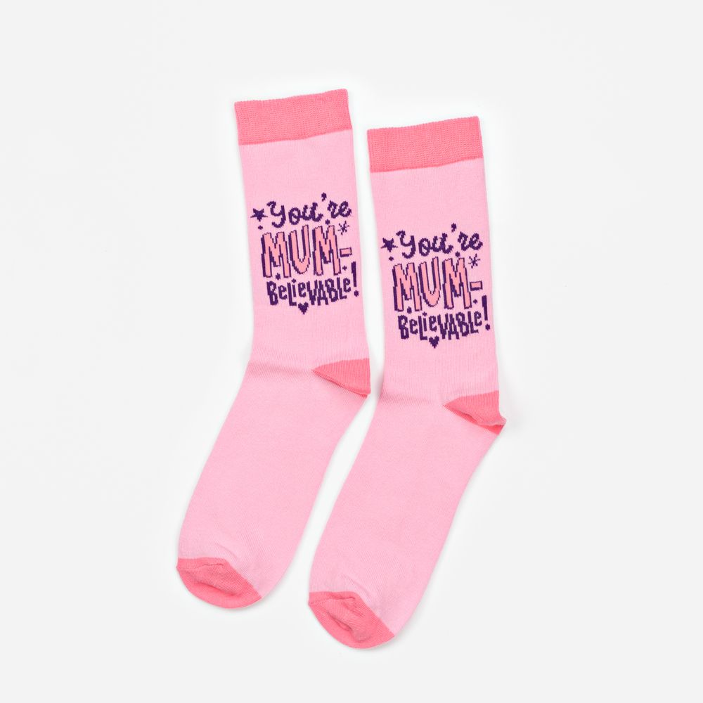 Cheerfull Socks Pink You're Mum Believable Ladies Socks