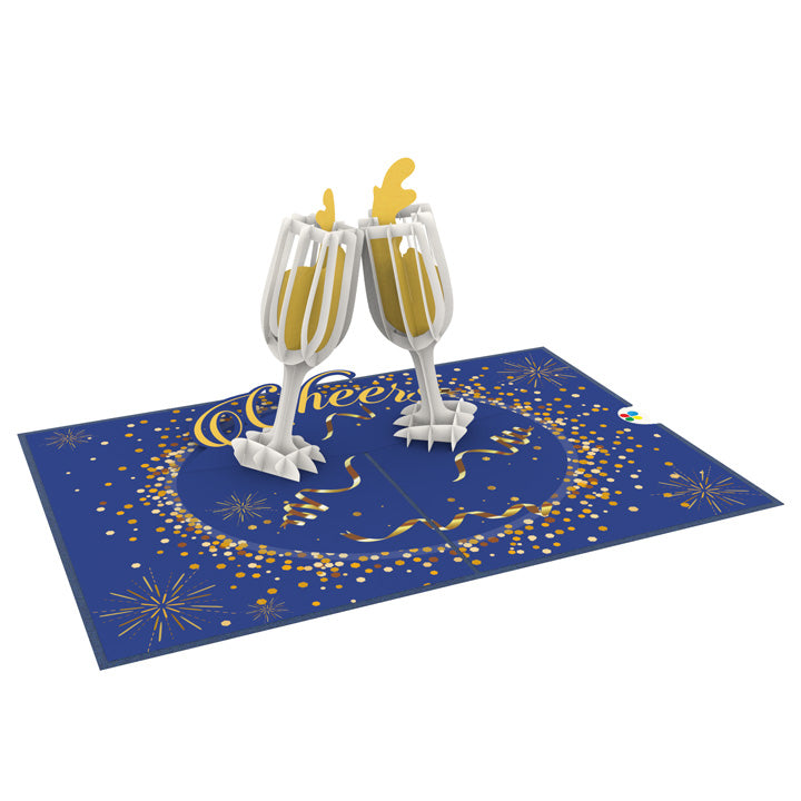 Cheers! Laser Cut Pop Up Greeting Card