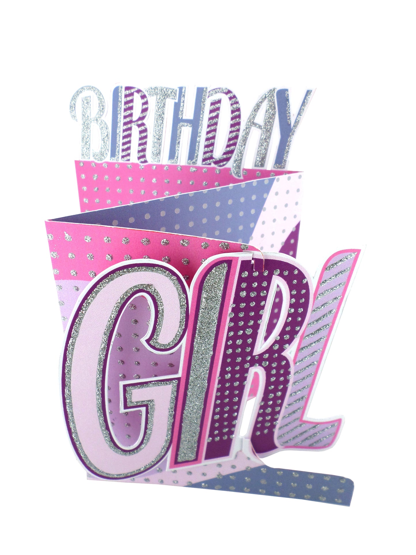 Pink Birthday Girl 3D Cutting Edge Birthday Card