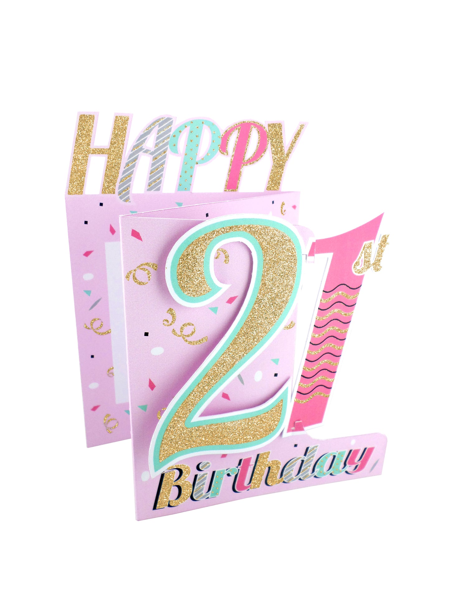 21st Birthday Female 3D Cutting Edge Birthday Card