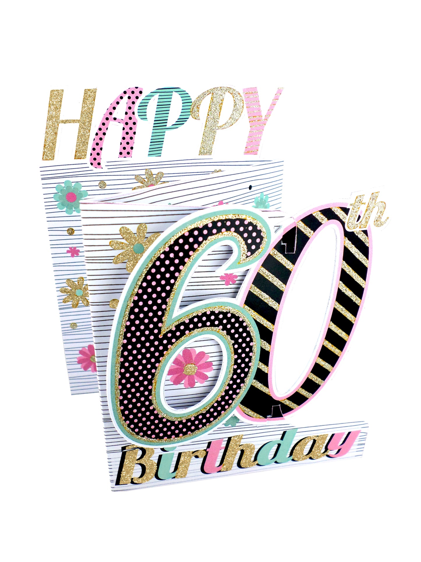 60th Birthday Female 3D Cutting Edge Birthday Card