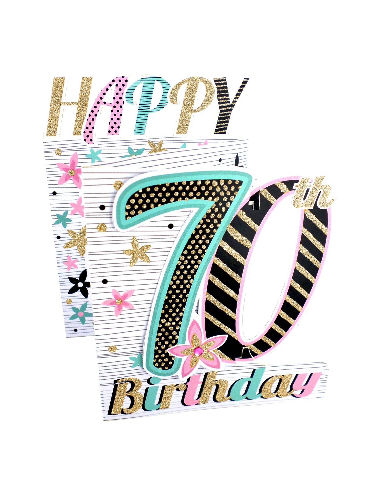 70th Birthday Female 3D Cutting Edge Birthday Card