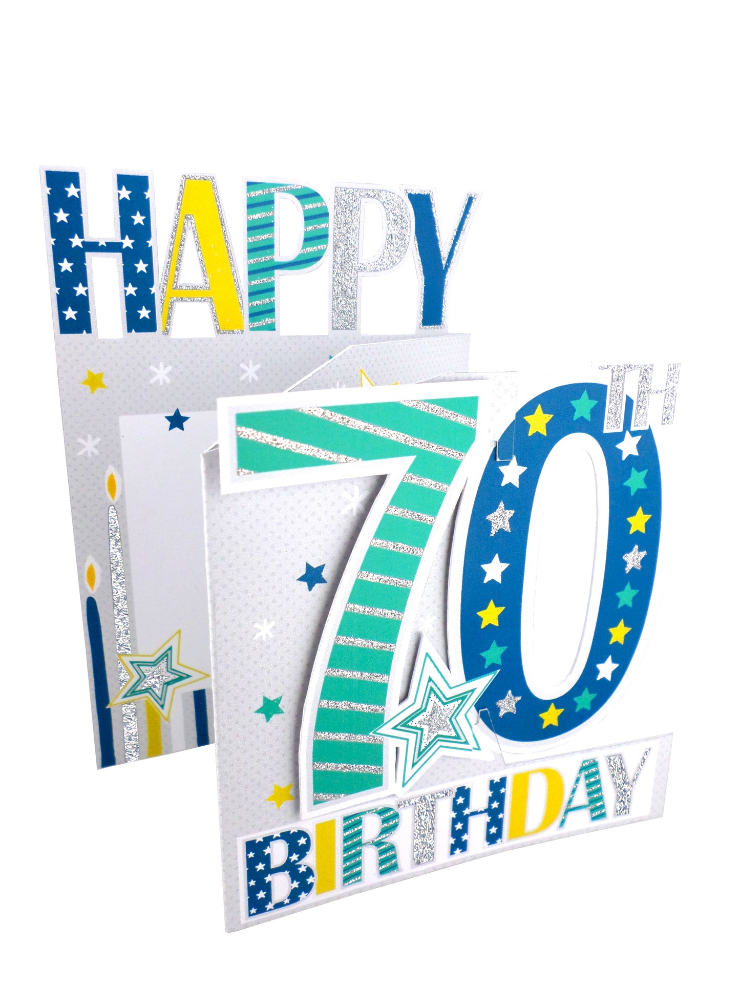70th Birthday Male 3D Cutting Edge Birthday Card