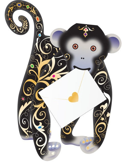La La Monkey 3D Special Delivery Animal Greeting Card