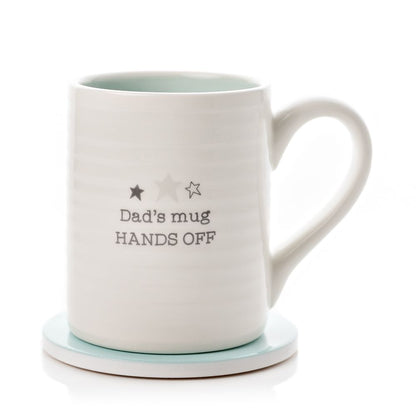 Dad's Mug Hands Off Gift Set Mug & Coaster In A Gift Box