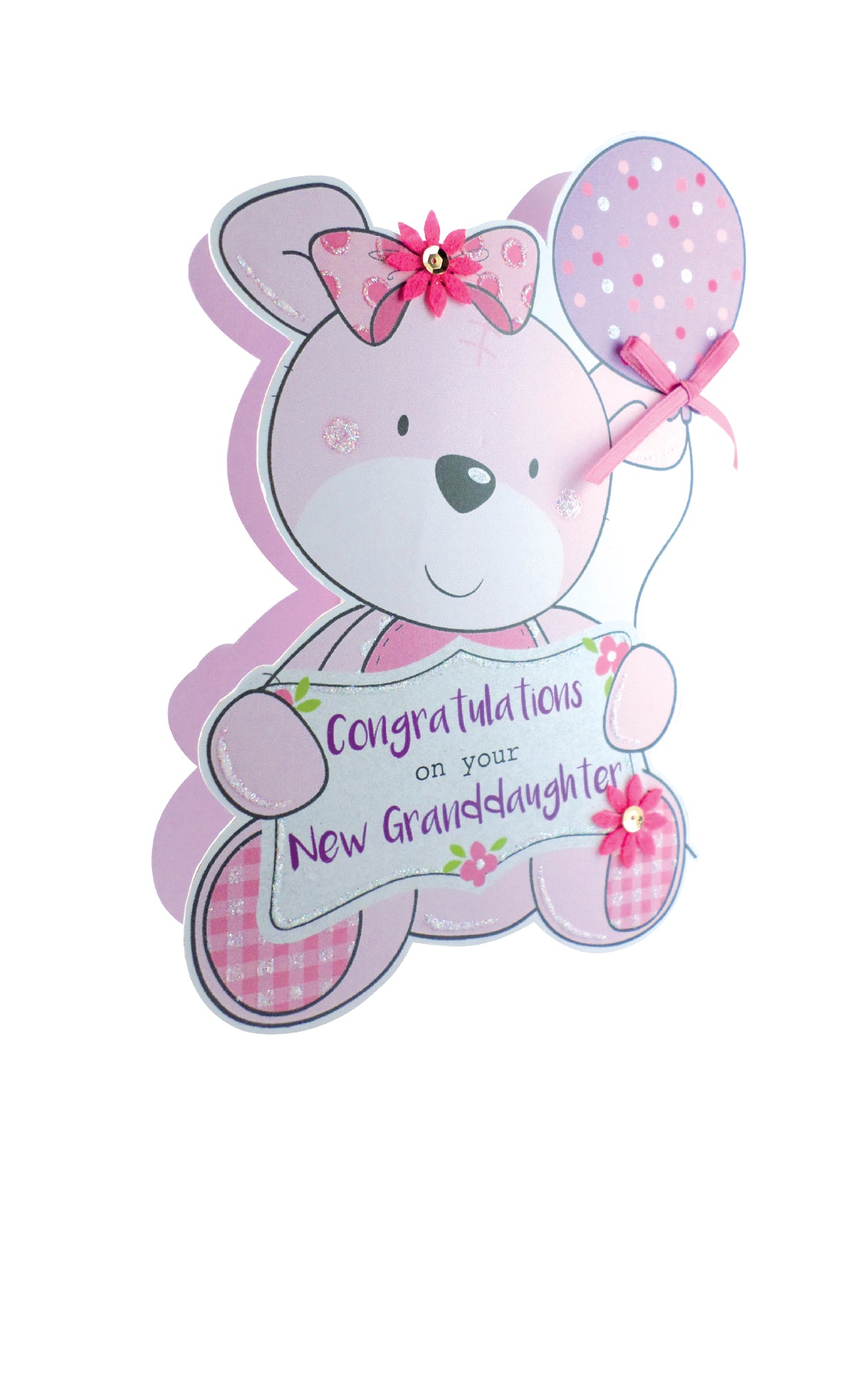 Birth New Baby Granddaughter 3D Paper Dazzle Congratulations Greeting Card