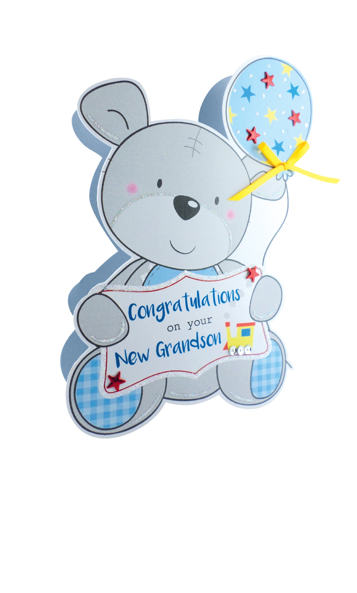 Birth New Baby Grandson 3D Paper Dazzle Congratulations Greeting Card