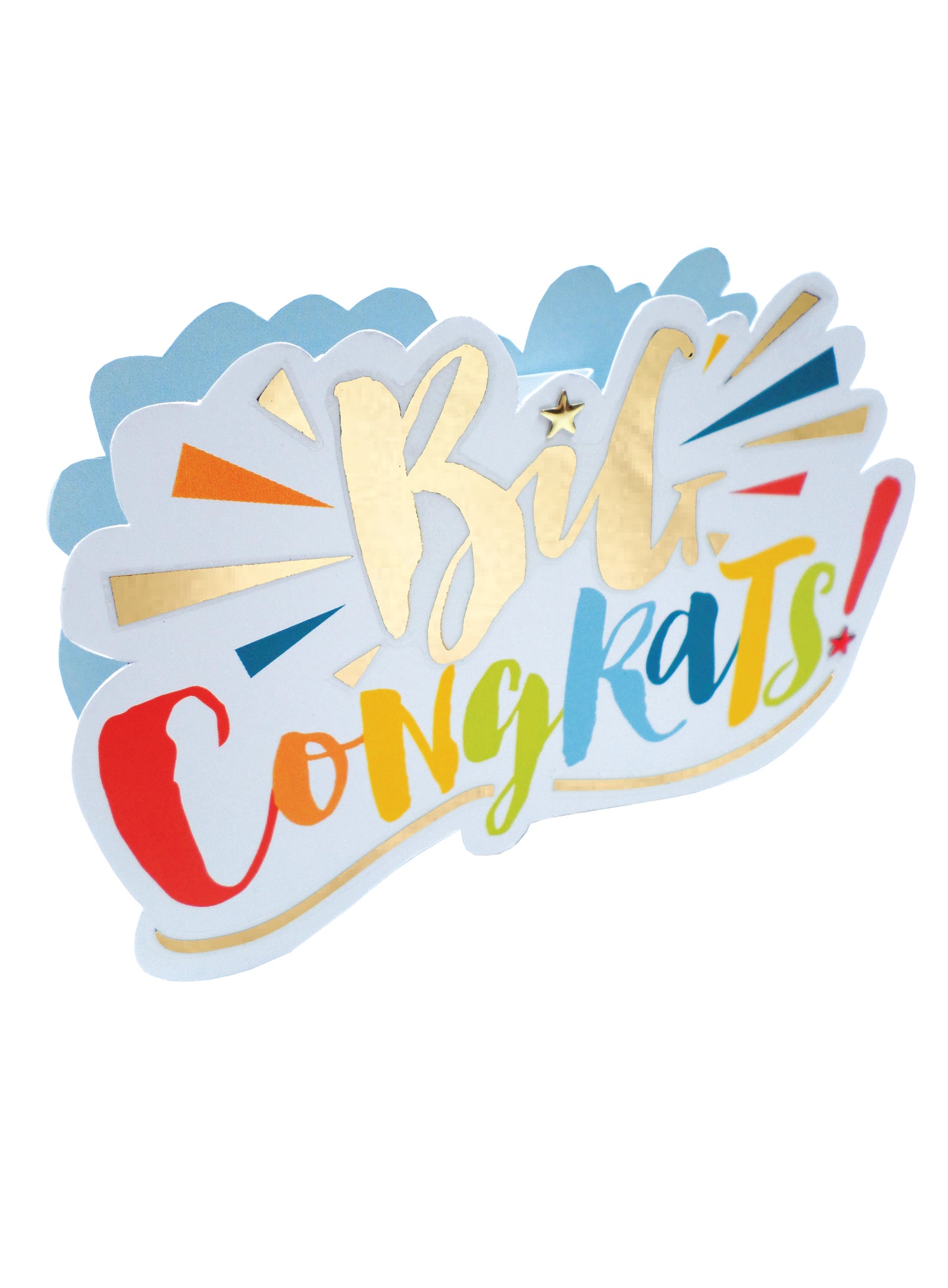 Congratulations Big Congrats 3D Paper Dazzle Greeting Card