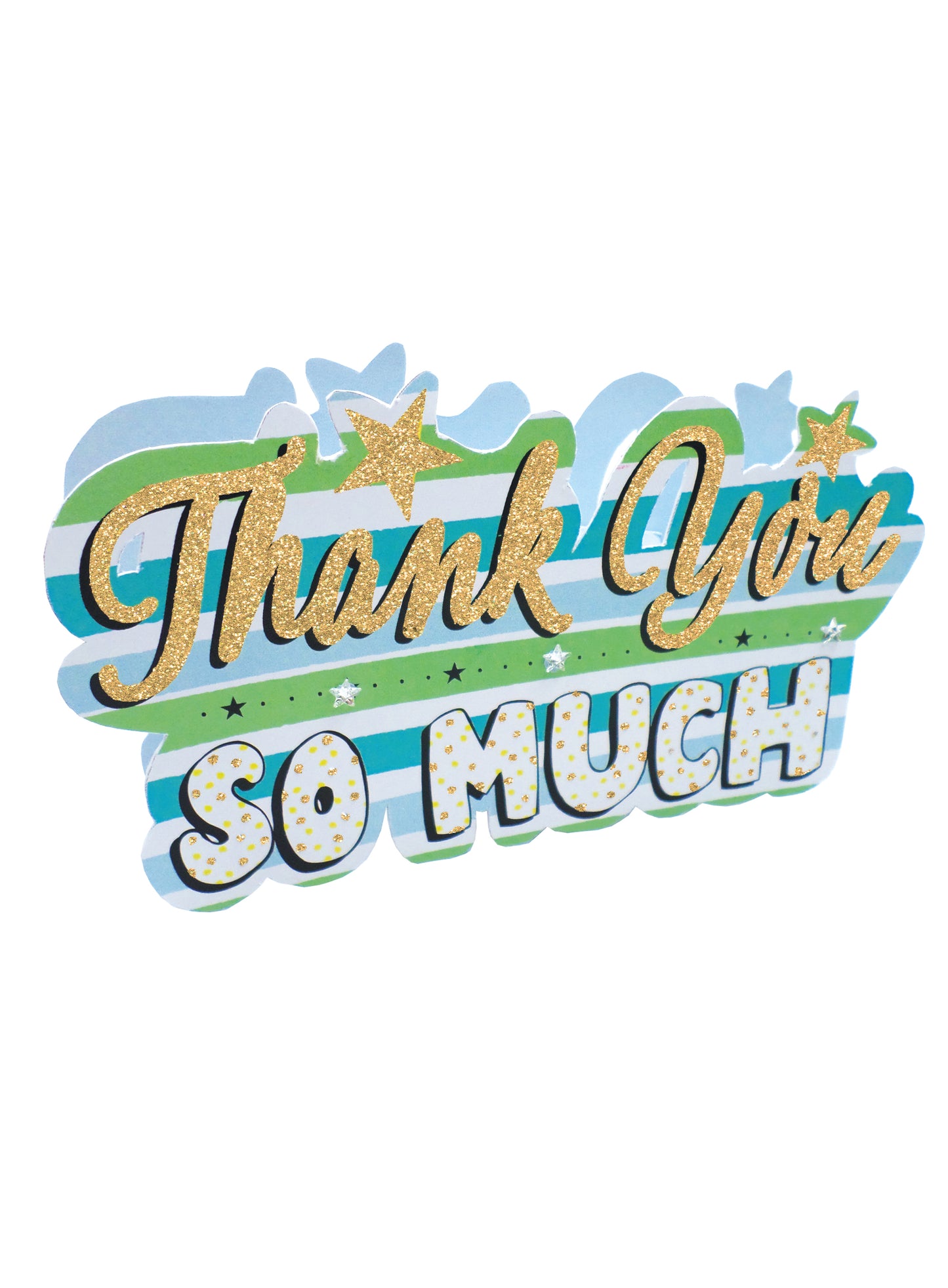 Thank You Lettering 3D Paper Dazzle Greeting Card