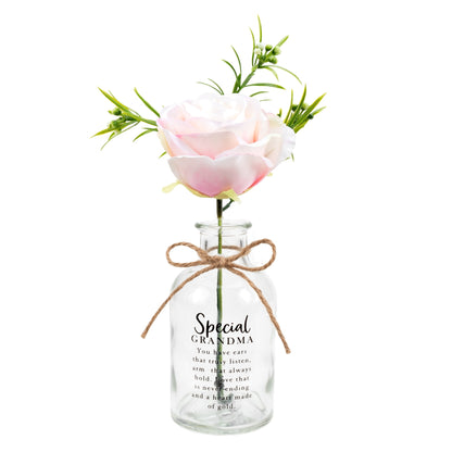 Special Grandma Flower In A Glass Jar With Message