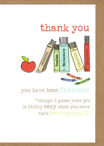 Teacher Thank You Sparkle Finished Greeting Card