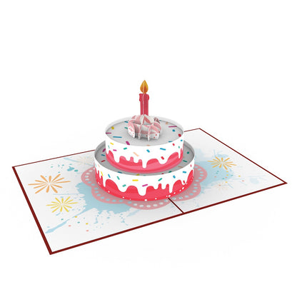 Cake & Candle Laser Cut Pop Up Birthday Card