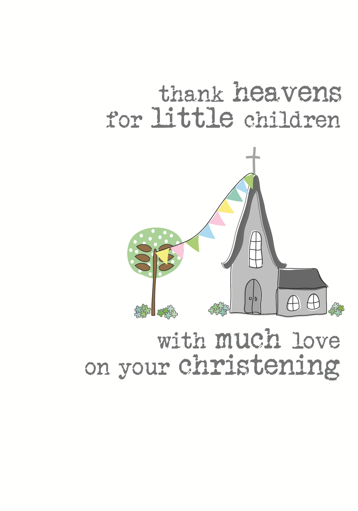 Christening Sparkle Finished Greeting Card