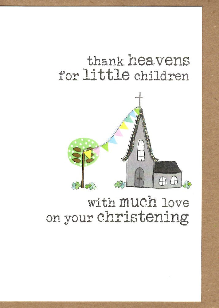 Christening Sparkle Finished Greeting Card
