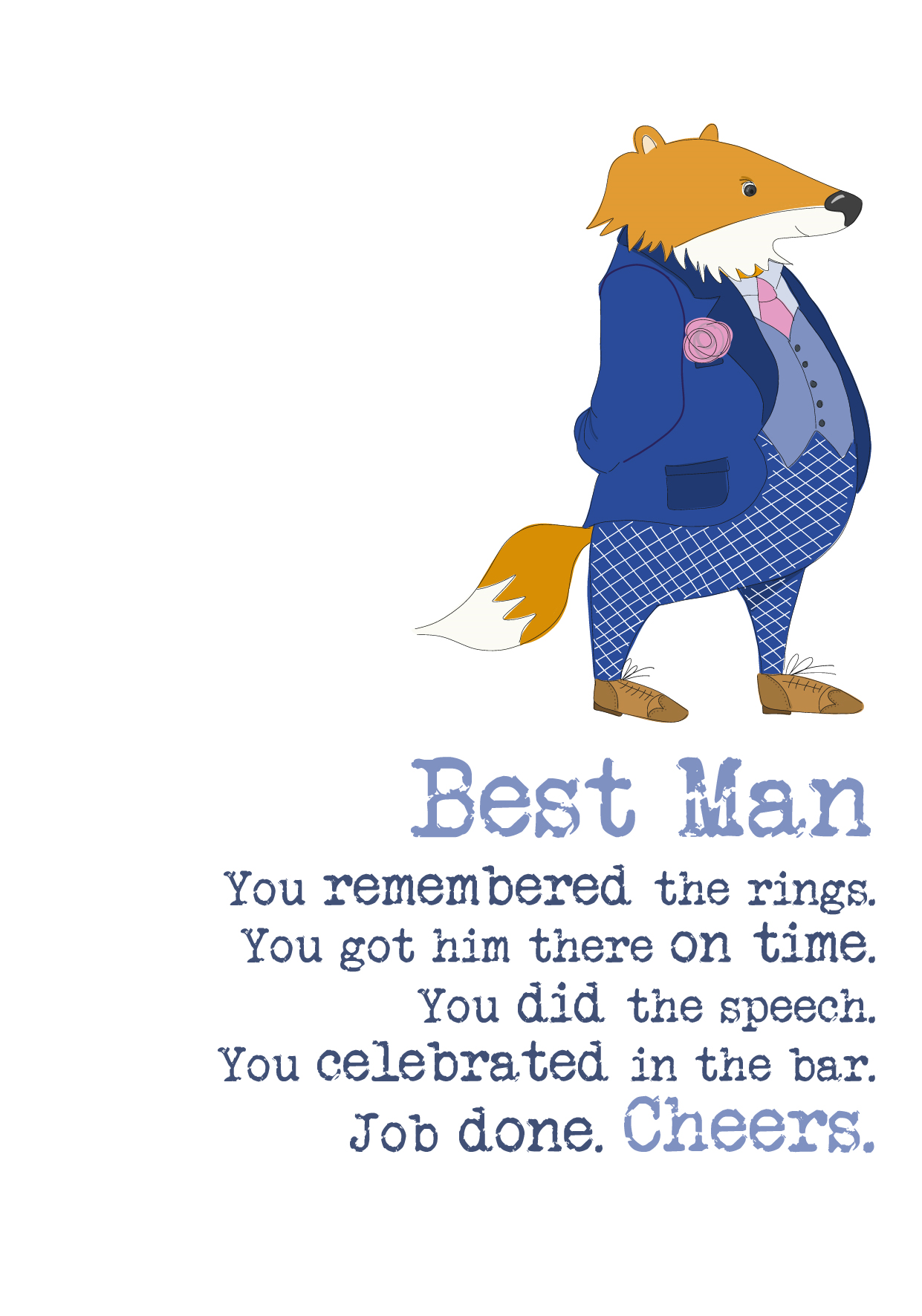 Best Man Thank You Sparkle Finished Greeting Card