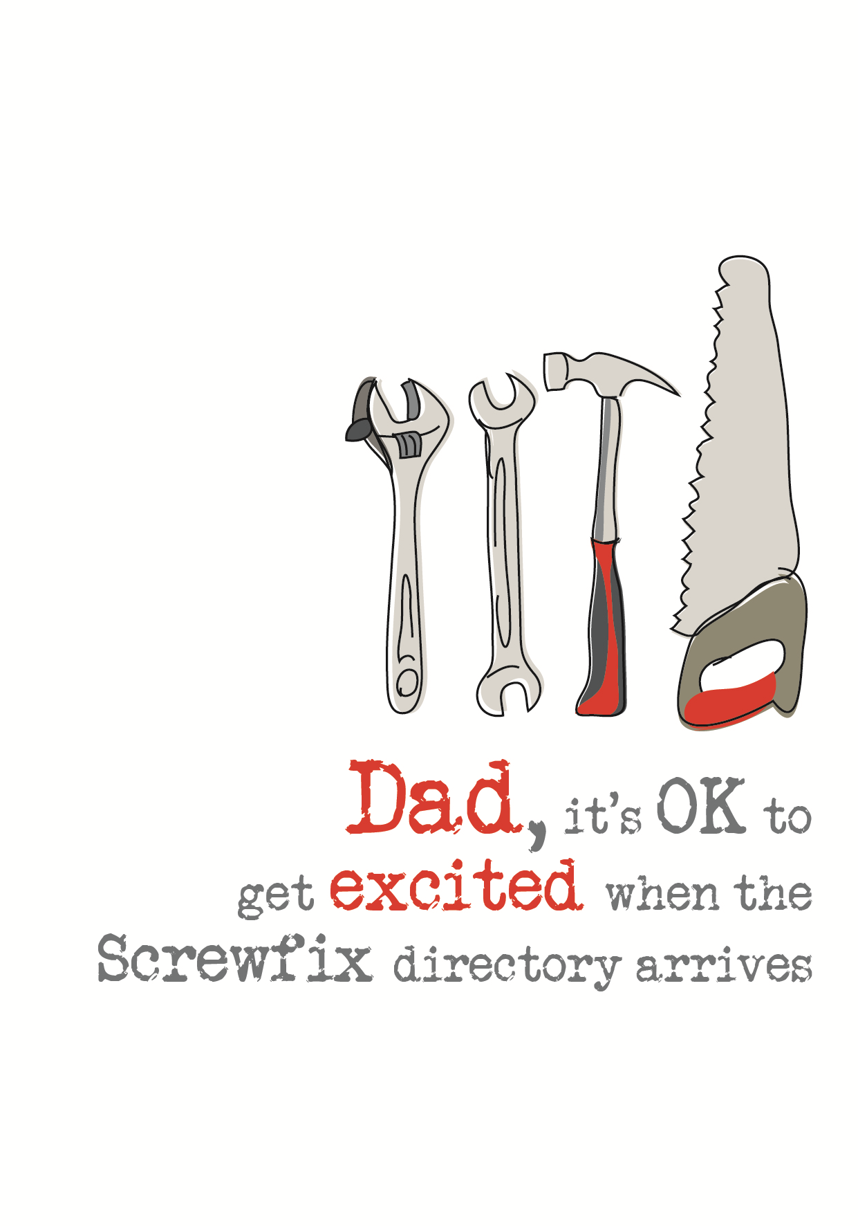 Dad Screwfix Birthday Sparkle Finished Greeting Card Cards