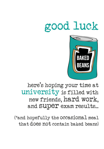 Good Luck At University Sparkle Finished Greeting Card
