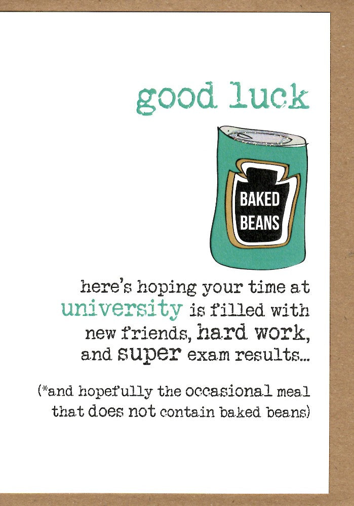 Good Luck At University Sparkle Finished Greeting Card