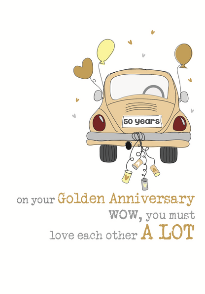 50th Golden Anniversary Sparkle Finished Greeting Card