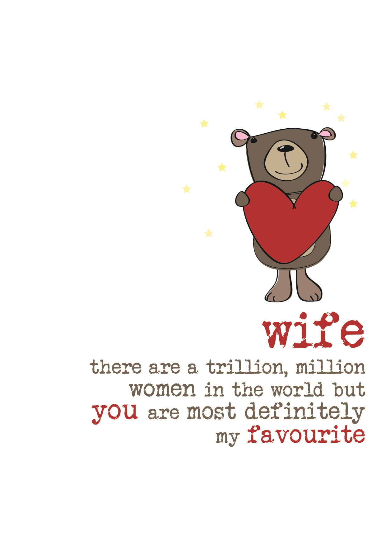 Wife You Are My Favourite Sparkle Finished Greeting Card