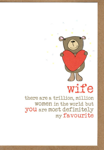 Wife You Are My Favourite Sparkle Finished Greeting Card