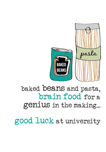 Good Luck At University Sparkle Finished Greeting Card
