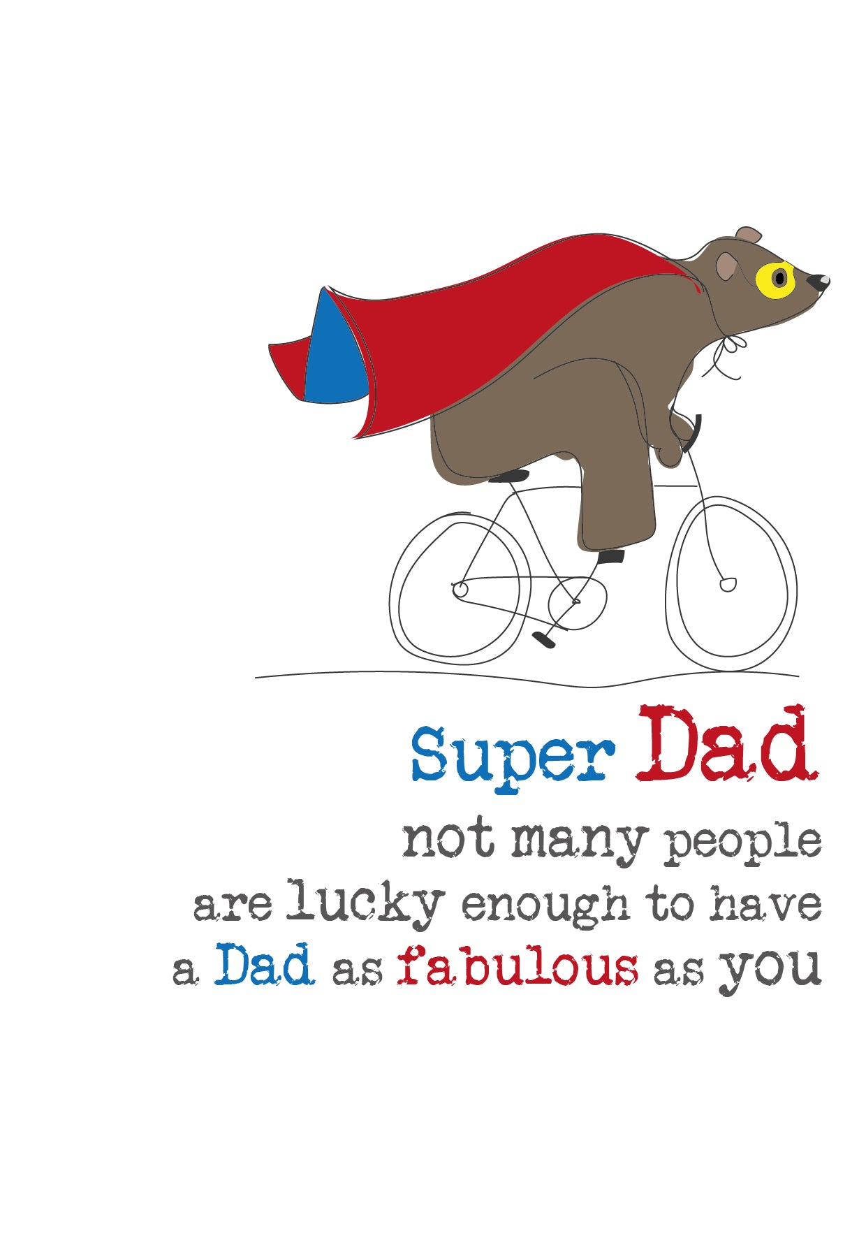 Super Dad Birthday Sparkle Finished Greeting Card