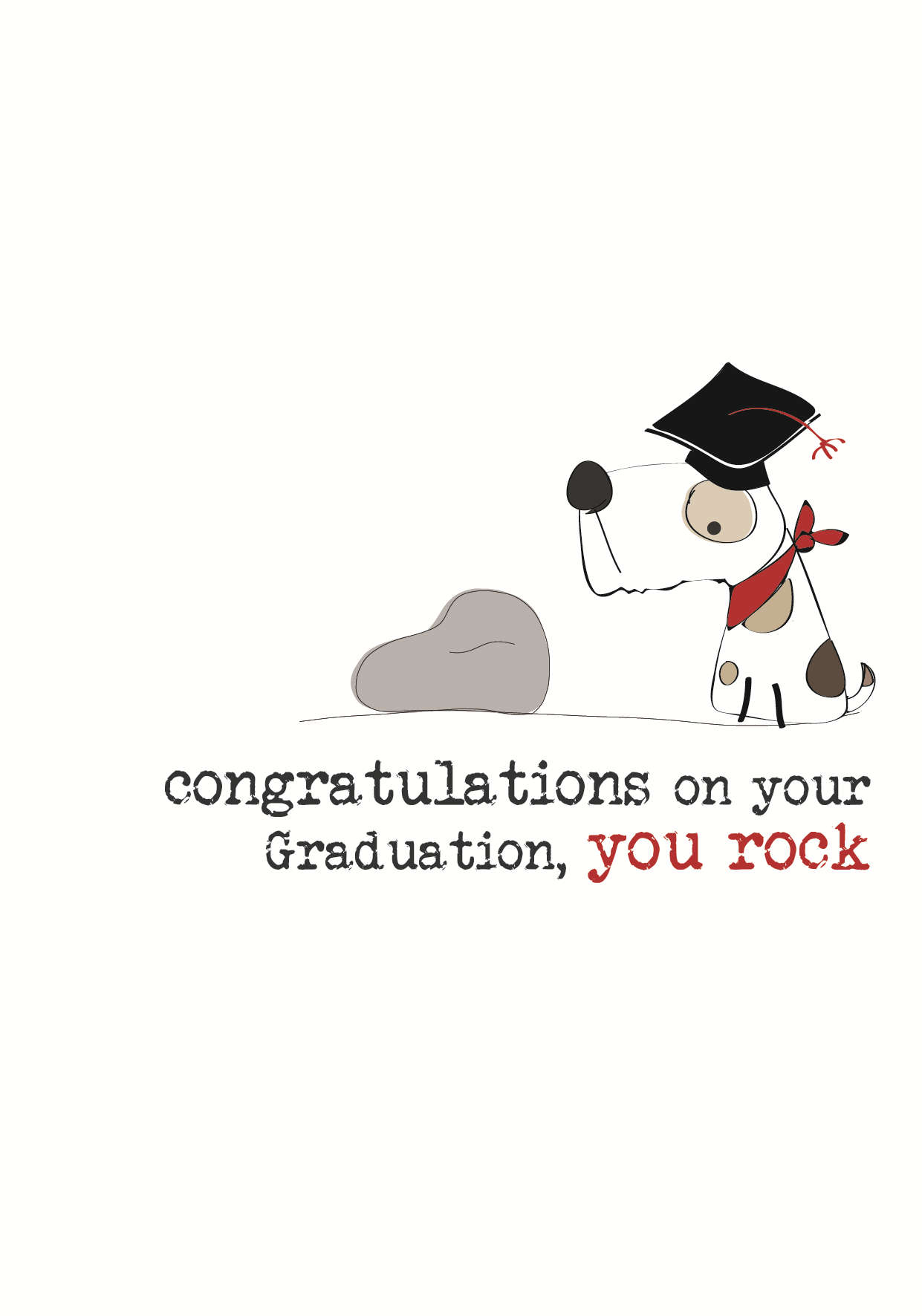 Graduation You Rock Sparkle Finished Greeting Card