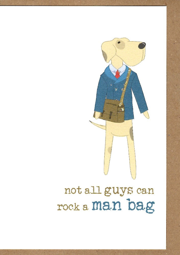 Rock A Man Bag Sparkle Finished Greeting Card
