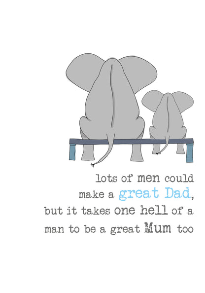 Single Parent Dad Sparkle Finished Greeting Card